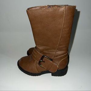 Toddler Girls Brown Boots Size 6 Faux Leather